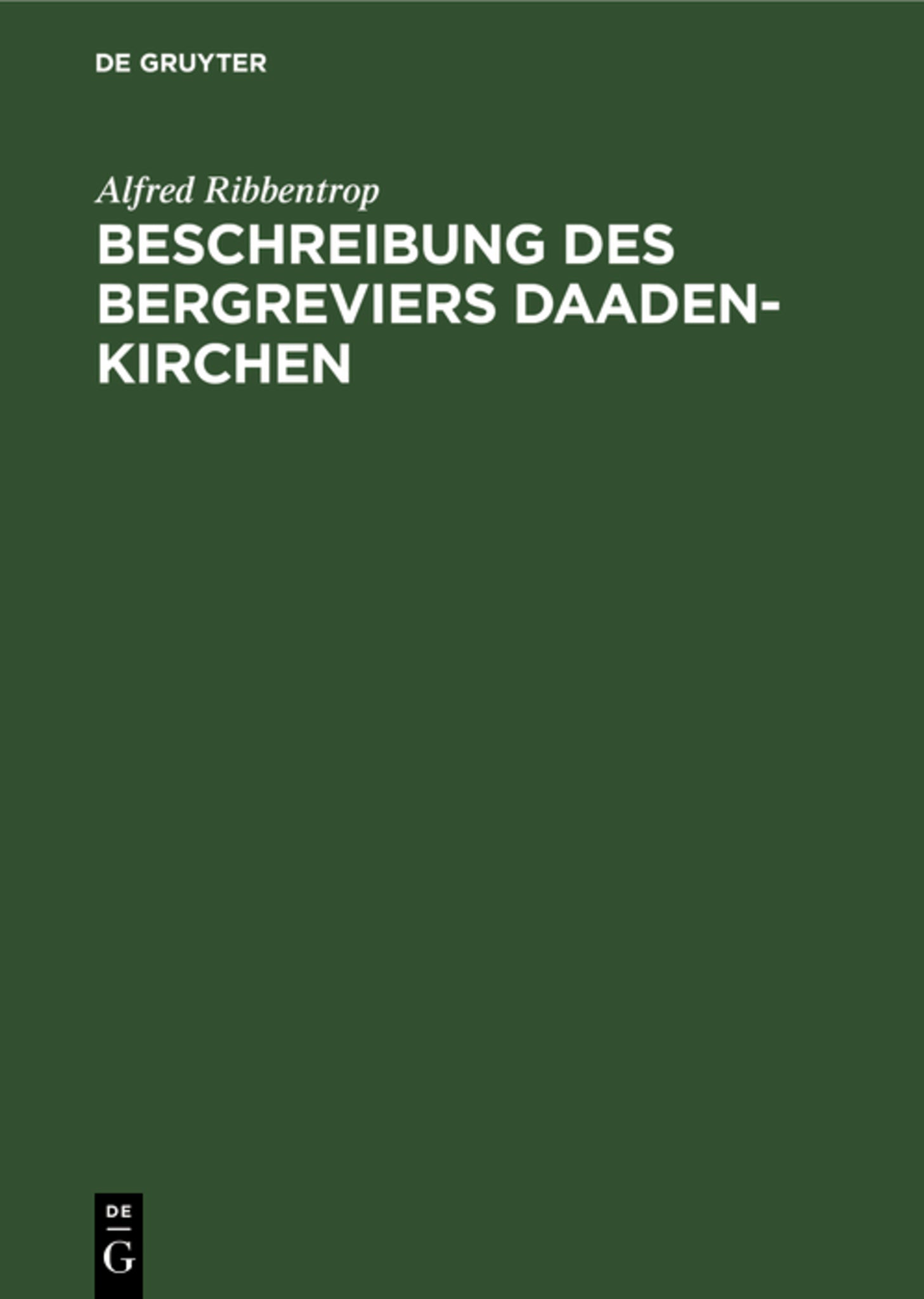 Beschreibung des Bergreviers Daaden-Kirchen